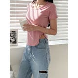 Uネックショート丈tシャツ レディース サイドスリット | VIVID LADY | 詳細画像7