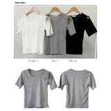 肩スリット半袖tシャツ リブ 無地 | VIVID LADY | 詳細画像19