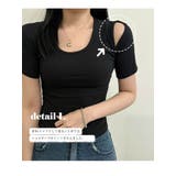 肩スリット半袖tシャツ リブ 無地 | VIVID LADY | 詳細画像8