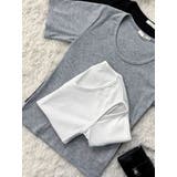 肩スリット半袖tシャツ リブ 無地 | VIVID LADY | 詳細画像6