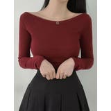 ボートネック長袖tシャツ スリム トップス | VIVID LADY | 詳細画像10