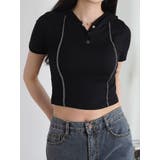 スリムフィットリブフード付きtシャツ 半袖 Y2K | VIVID LADY | 詳細画像14