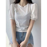 アイボリー | パフスリーブ半袖Tシャツ レディース 夏 | VIVID LADY