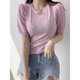 ピンク | パフスリーブ半袖Tシャツ レディース 夏 | VIVID LADY