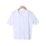アイボリー | トップス夏 襟付きトップス Tシャツ半袖 | VIVID LADY