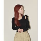 ブラック | tシャツ リブカットソー リブ長袖Tシャツ | VIVID LADY