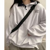 ホワイトメランジ | バイカラー オーバーサイズ Tシャツ 2way 長袖 | VIVID LADY