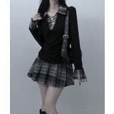 レース編みチェック配色シャツカットソー | VIVID LADY | 詳細画像12