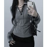 レース編みチェック配色シャツカットソー | VIVID LADY | 詳細画像15