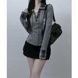 レース編みチェック配色シャツカットソー | VIVID LADY | 詳細画像16