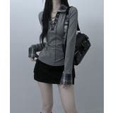 レース編みチェック配色シャツカットソー | VIVID LADY | 詳細画像19