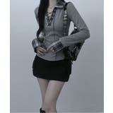 レース編みチェック配色シャツカットソー | VIVID LADY | 詳細画像20