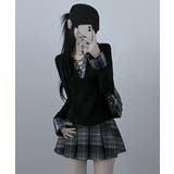 レース編みチェック配色シャツカットソー | VIVID LADY | 詳細画像9