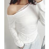 アイボリー | レース レイヤード風 オフショルダー Tシャツ 長袖 | VIVID LADY
