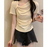 ベージュ | ドレープ 半袖 Tシャツ | VIVID LADY