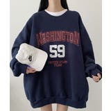 ネイビー | 裏起毛 スウェット トレーナー | VIVID LADY