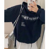 すっきりとしたポイントになる配色レタリングのパーカー トップス レディース | VIVID LADY | 詳細画像17