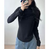 ブラック | 裏起毛 暖かい タートルネックtシャツ | VIVID LADY