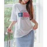 ホワイト | プリントロゴ半袖Tシャツ レディース 夏 | VIVID LADY