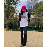 ホワイトメランジ | プリントロゴ半袖Tシャツ レディース 夏 | VIVID LADY