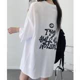 ホワイト | 前後ロゴ入り半袖Tシャツ レディース 夏 | VIVID LADY