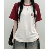 オートミール | 配色ラグラン半袖Tシャツ レディース 夏 | VIVID LADY