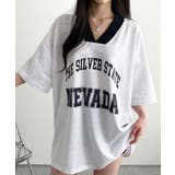 ロゴ入りⅤネックtシャツ レディース 配色 | VIVID LADY | 詳細画像9