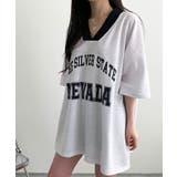 ロゴ入りⅤネックtシャツ レディース 配色 | VIVID LADY | 詳細画像11
