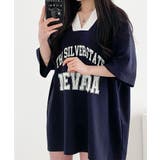 ロゴ入りⅤネックtシャツ レディース 配色 | VIVID LADY | 詳細画像14