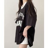 ロゴ入りⅤネックtシャツ レディース 配色 | VIVID LADY | 詳細画像3