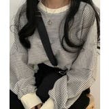 ホワイト | オーバーサイズ ボーダー ロンT | VIVID LADY