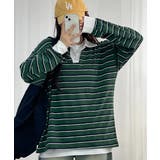 配色襟 ラガーシャツ風 ボーダートップス | VIVID LADY | 詳細画像2 