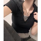 キャミソールレイヤード風 スリムTシャツ フード付き | VIVID LADY | 詳細画像14