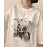 ハート文字プリント ボクシー 半袖Tシャツ | VIVID LADY | 詳細画像2