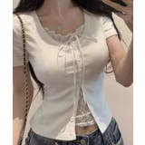 レースキャミソール レイヤード風 半袖Tシャツ | VIVID LADY | 詳細画像12