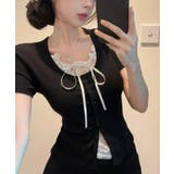 レースキャミソール レイヤード風 半袖Tシャツ | VIVID LADY | 詳細画像3