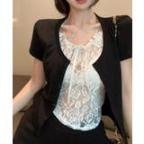 レースキャミソール レイヤード風 半袖Tシャツ | VIVID LADY | 詳細画像5