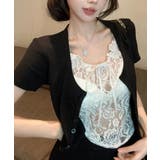 レースキャミソール レイヤード風 半袖Tシャツ | VIVID LADY | 詳細画像6