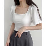ショルダーギャザー 半袖Tシャツ | VIVID LADY | 詳細画像7 