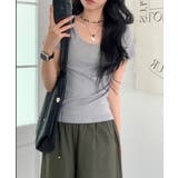 クルーネック シンプル半袖Tシャツ | VIVID LADY | 詳細画像32