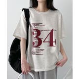 オートミール | オーバーサイズ ナンバリングTシャツ | VIVID LADY