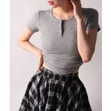 リブヘンリーネック半袖Tシャツ | VIVID LADY | 詳細画像5