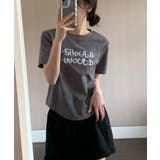 ビンテージライク 英字刺繡入り 半袖Tシャツ | VIVID LADY | 詳細画像3