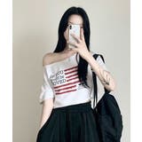 オフショルダー クロップド半袖Tシャツ | VIVID LADY | 詳細画像5