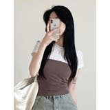 バストラインバイカラー半袖Tシャツ | VIVID LADY | 詳細画像12