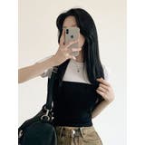 バストラインバイカラー半袖Tシャツ | VIVID LADY | 詳細画像19