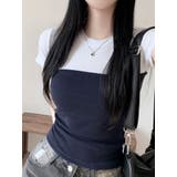 バストラインバイカラー半袖Tシャツ | VIVID LADY | 詳細画像4