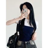 バストラインバイカラー半袖Tシャツ | VIVID LADY | 詳細画像6