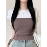 バストラインバイカラー半袖Tシャツ | VIVID LADY | 詳細画像9