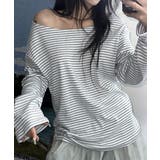 2WAY ボーダーカットソー ロンT | VIVID LADY | 詳細画像9 